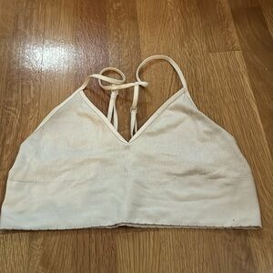 Anthropologie BRALETTE, (or crop cami?) in very pale butter (yellow), size L/XL